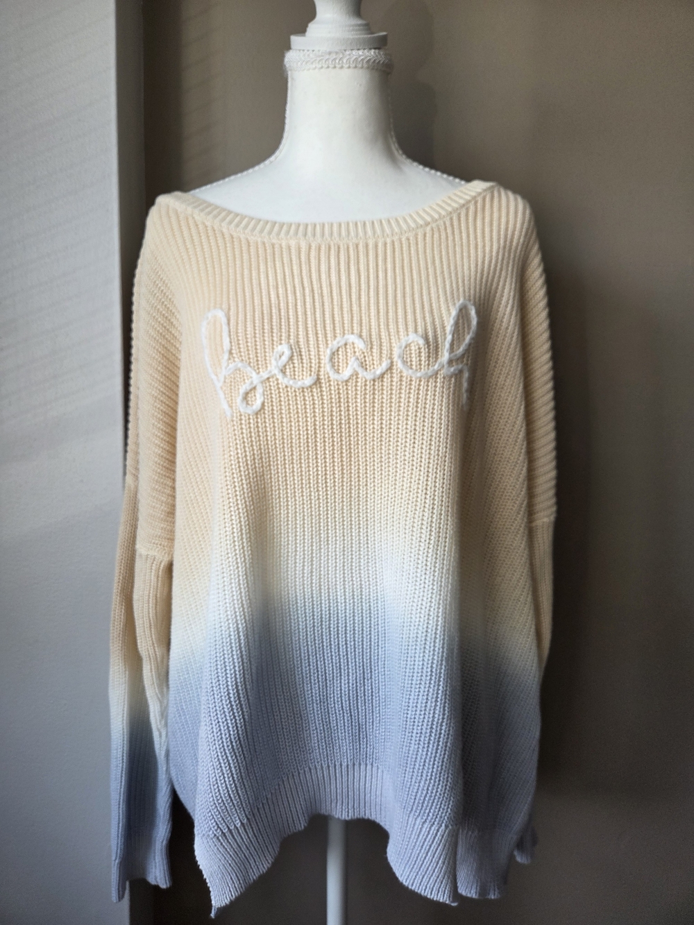 Vintage Havana Beach Ombre Cotton Knit Sweater Size M